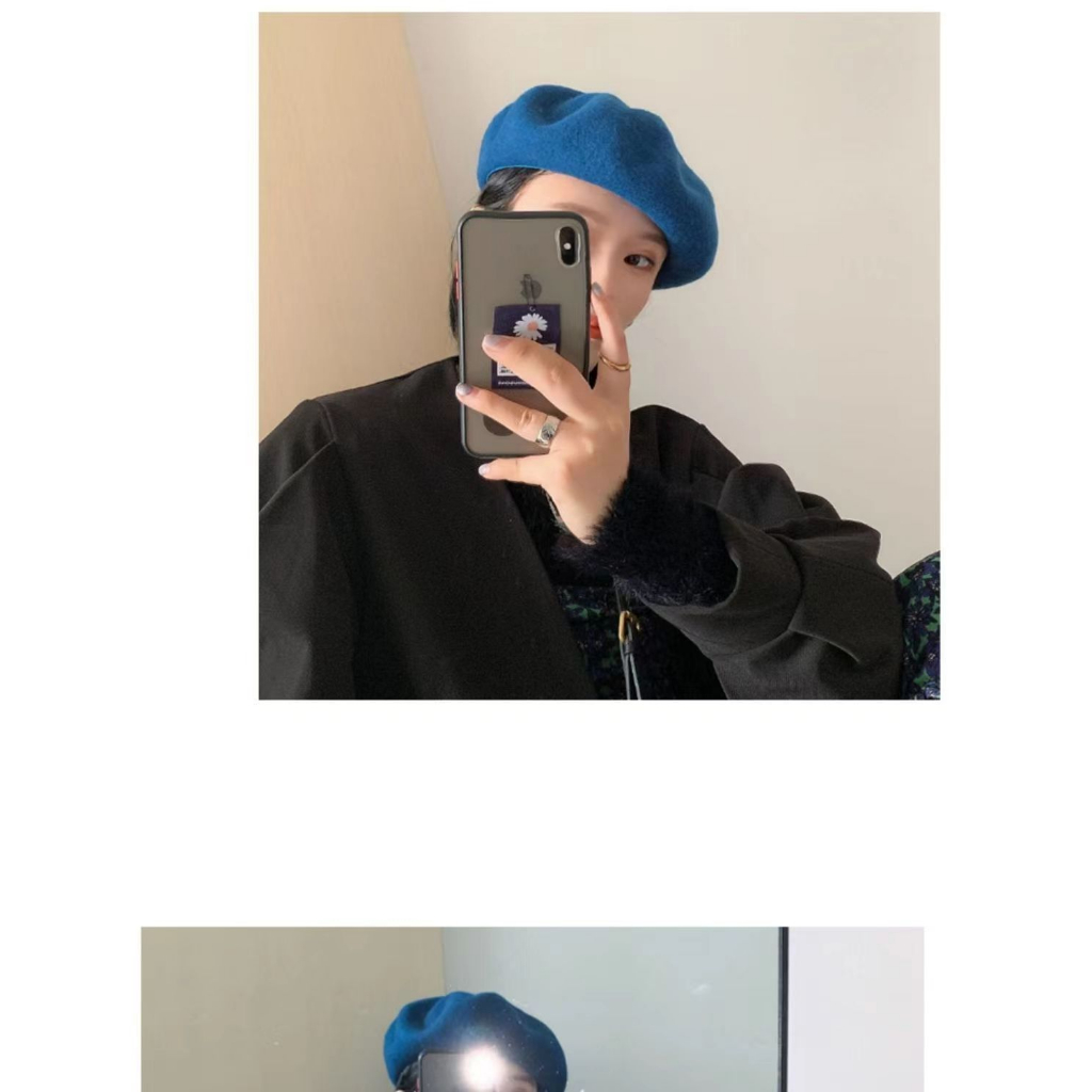 Mũ Beret Vải Len Phong Cách Hàn Quốc Thời Trang Thu Đông Cho Nữ