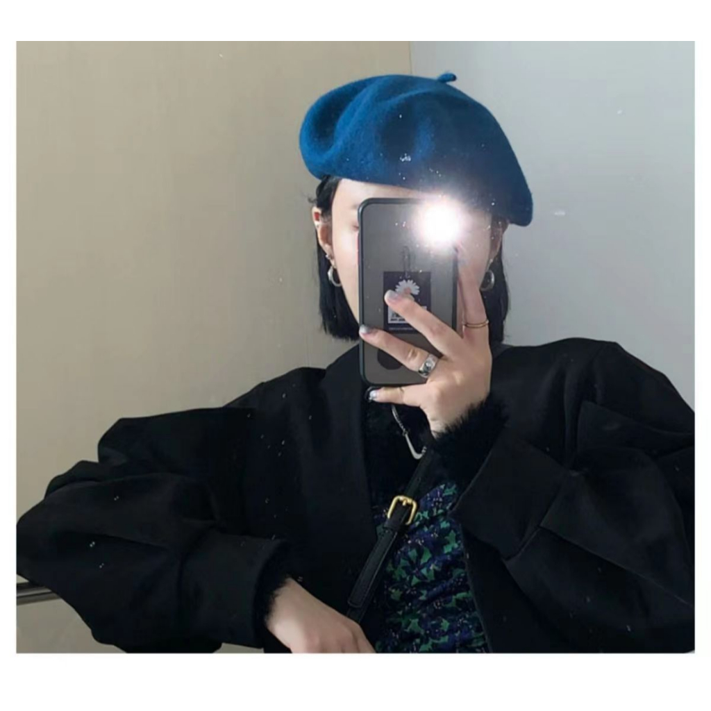 Mũ Beret Vải Len Phong Cách Hàn Quốc Thời Trang Thu Đông Cho Nữ