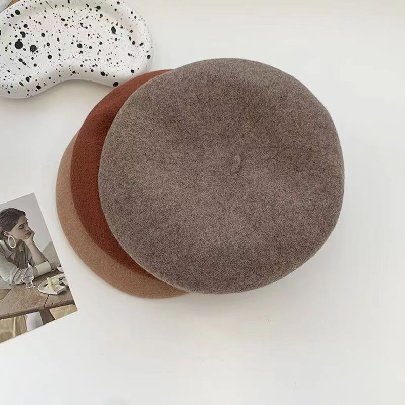 Mũ Beret Vải Len Phong Cách Hàn Quốc Thời Trang Thu Đông Cho Nữ
