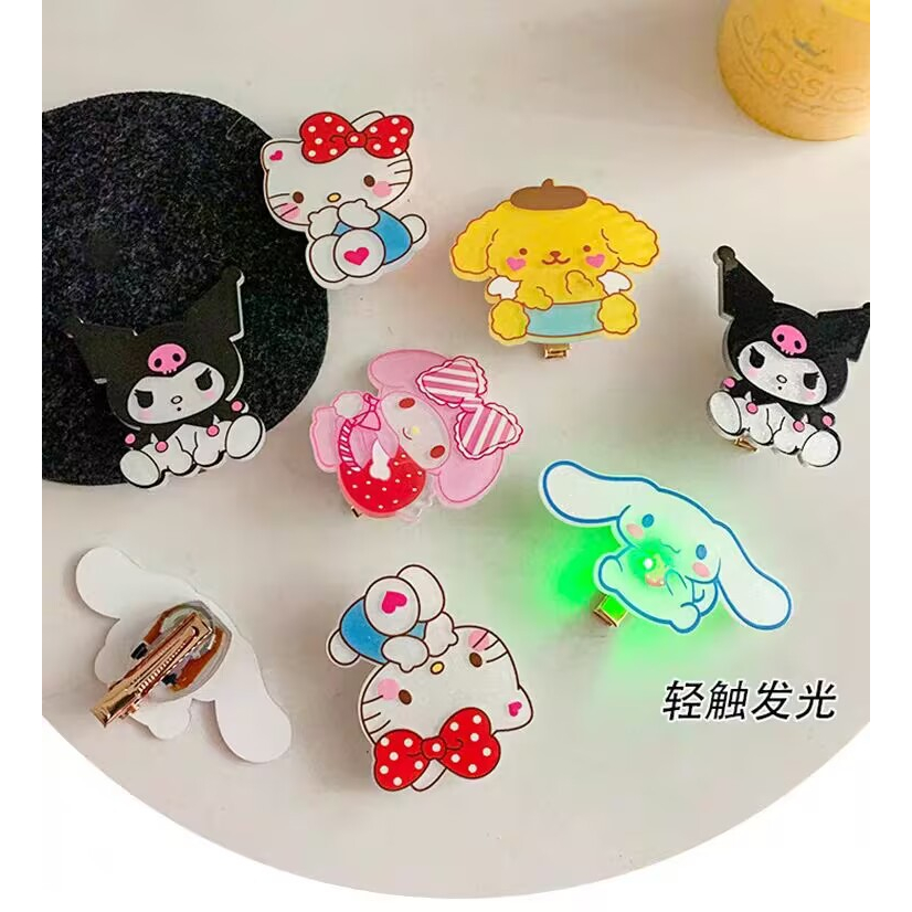SANRIO Kẹp Tóc Hình Melody / Cún Cinnamon / Melody Dạ Quang Thời Trang Cá Tính