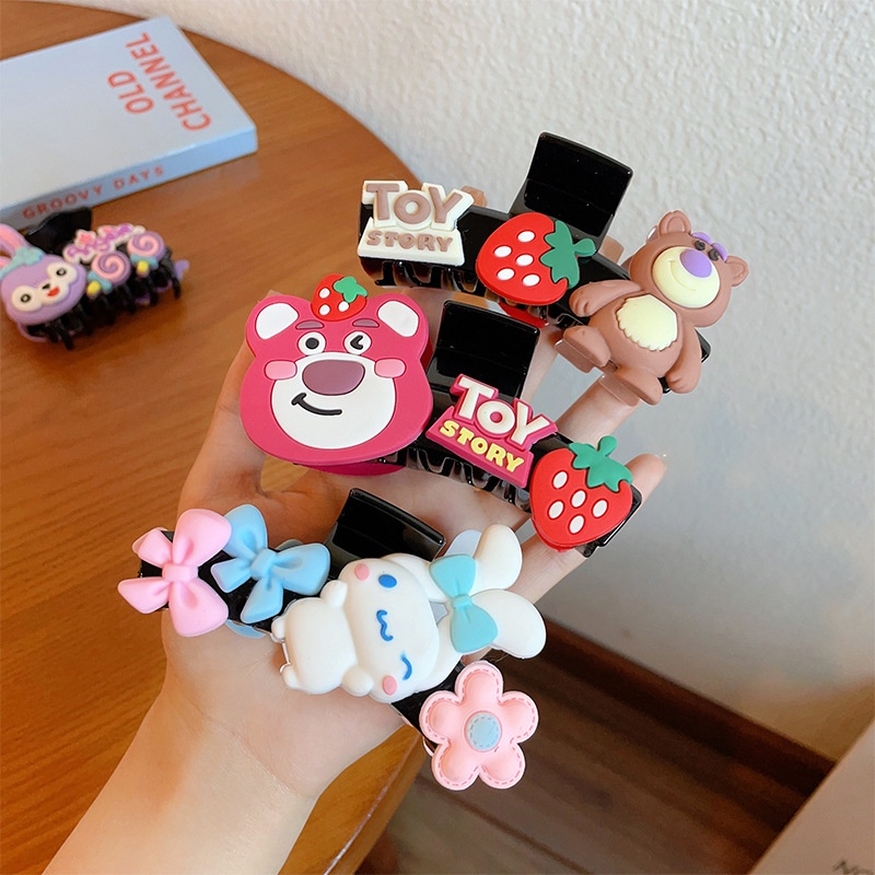 Kẹp Tóc Hình Móng Vuốt Gấu / Dâu Tây Dễ Thương Thời Trang Mùa Hè Cho Bạn Gái