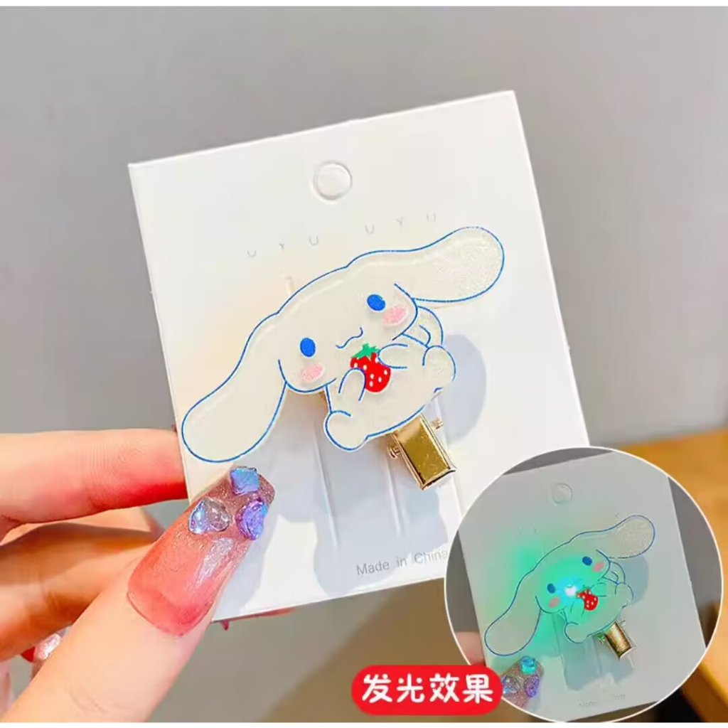 SANRIO Kẹp Tóc Hình Melody / Cún Cinnamon / Melody Dạ Quang Thời Trang Cá Tính