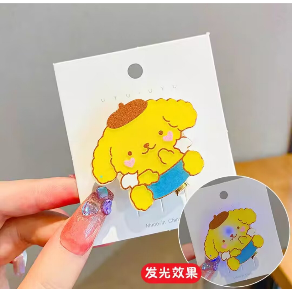 SANRIO Kẹp Tóc Hình Melody / Cún Cinnamon / Melody Dạ Quang Thời Trang Cá Tính