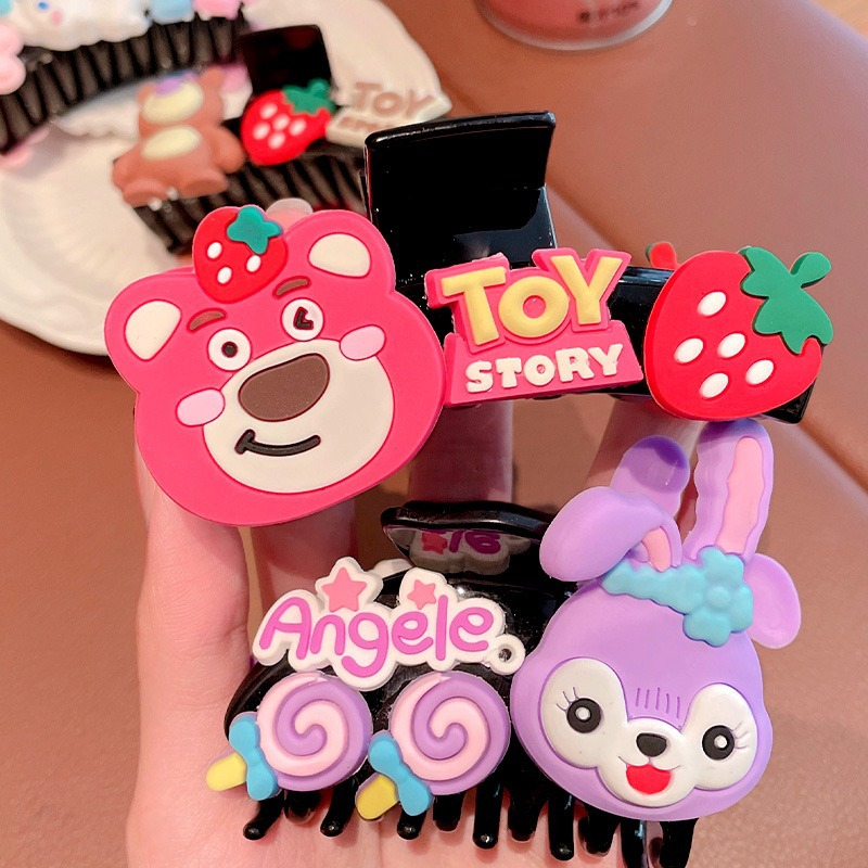 Kẹp Tóc Hình Móng Vuốt Gấu / Dâu Tây Dễ Thương Thời Trang Mùa Hè Cho Bạn Gái