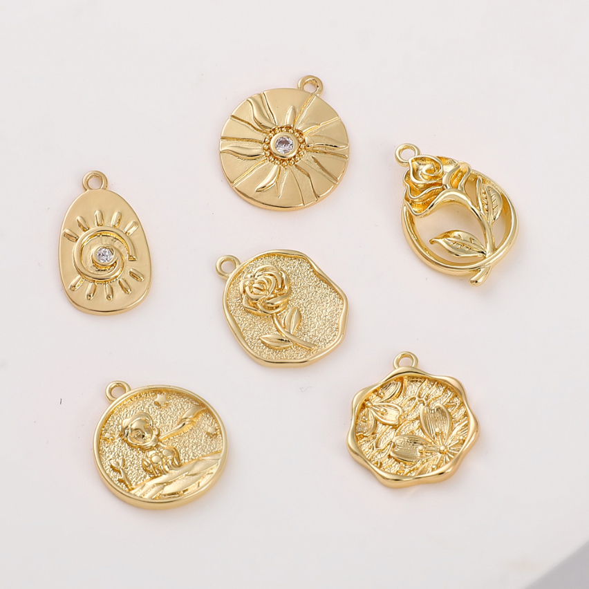 1 Mặt Dây Chuyền Hình Hoàng Tử Bé / Mặt Trời Mạ Vàng 14k