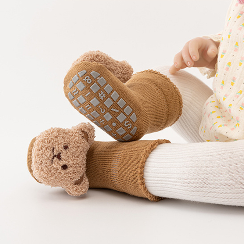 Vớ Cotton Dài Trung Bình Chống Trượt Cho Bé