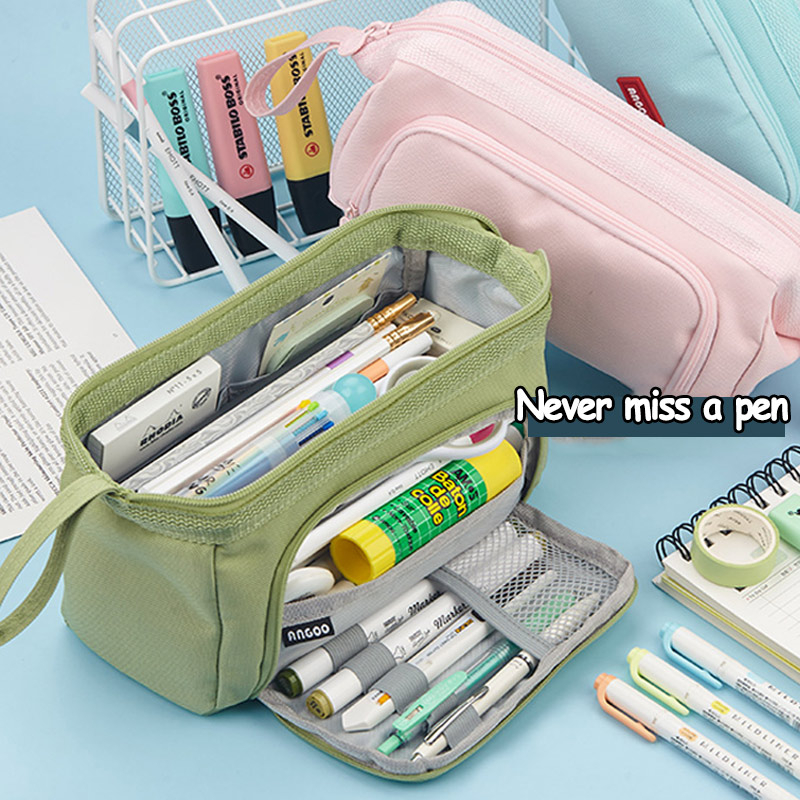 Túi Đựng Bút Chì / Mỹ Phẩm Sức Chứa Lớn Phong Cách Kawaii Đơn Giản Cho Học Sinh / Văn Phòng