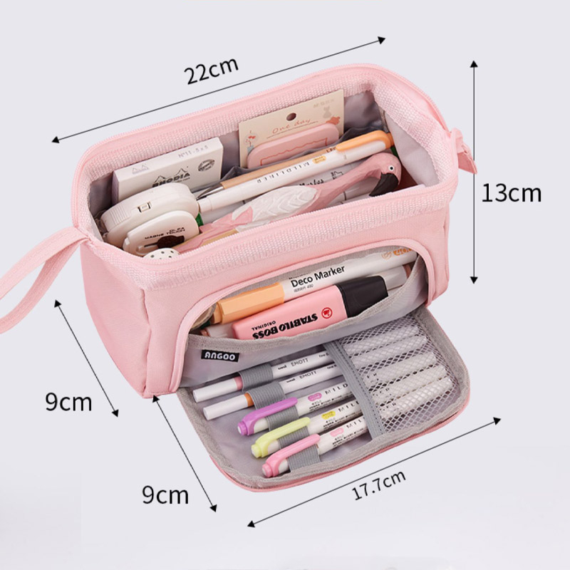 Túi Đựng Bút Chì / Mỹ Phẩm Sức Chứa Lớn Phong Cách Kawaii Đơn Giản Cho Học Sinh / Văn Phòng