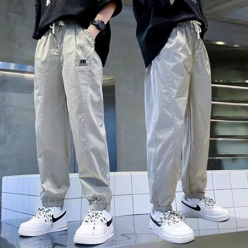 Thời Trang Quần jogger cotton Trơn Thoáng Khí Có Túi Bên Hông Phong Cách Hàn Quốc Dành Cho Bé Trai