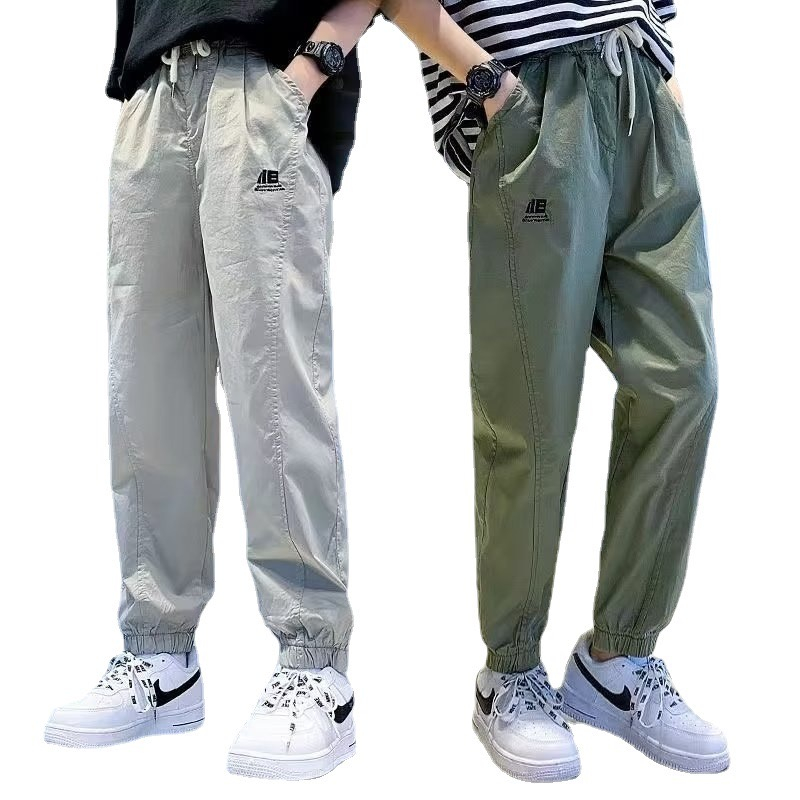 Thời Trang Quần jogger cotton Trơn Thoáng Khí Có Túi Bên Hông Phong Cách Hàn Quốc Dành Cho Bé Trai