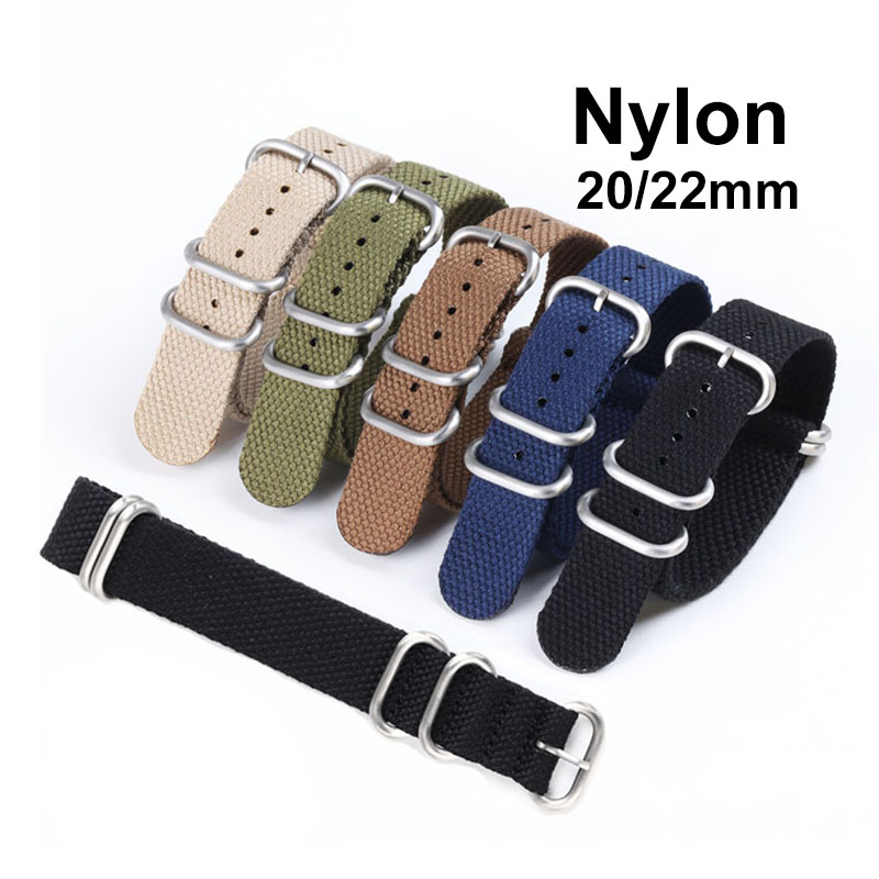 Nato Dây Đồng Hồ Đeo Tay 20mm 22mm Bằng Vải Canvas Mềm Phong Cách Quân Đội Dành Cho Nam Và Nữ