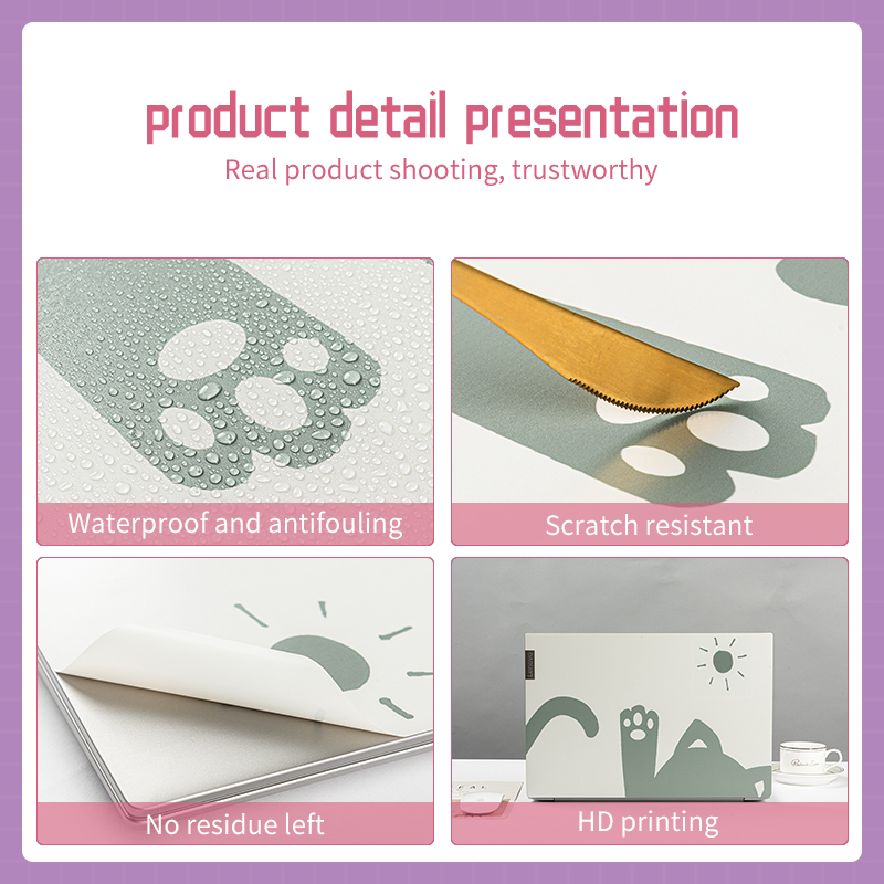 Bộ 2 Miếng Dán Hình Gấu / Dâu Tây Dễ Thương Trang Trí Laptop / Máy Tính / Ký Túc Xá / Máy Tính Diy 12 / 13 / 14 / 15 / 17 Inch