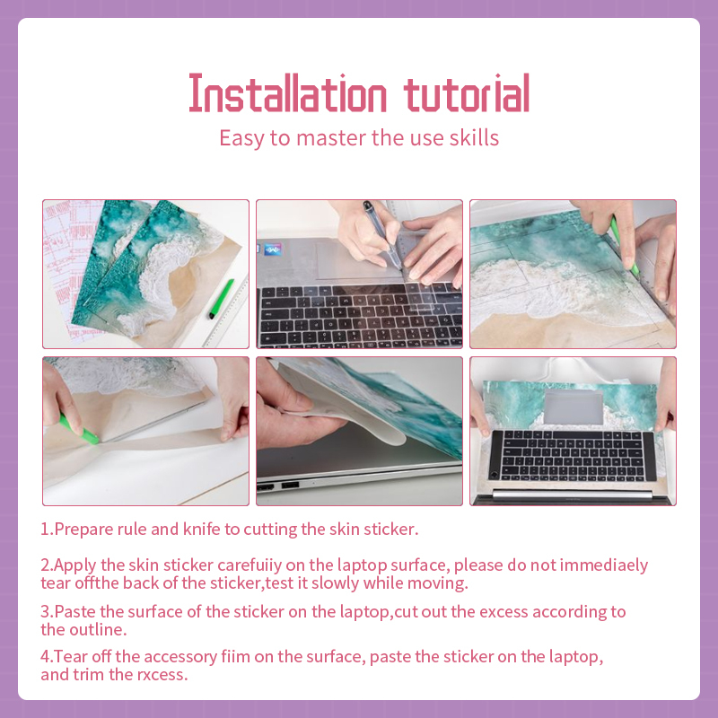 Bộ 2 Miếng Dán Hình Gấu / Dâu Tây Dễ Thương Trang Trí Laptop / Máy Tính / Ký Túc Xá / Máy Tính Diy 12 / 13 / 14 / 15 / 17 Inch