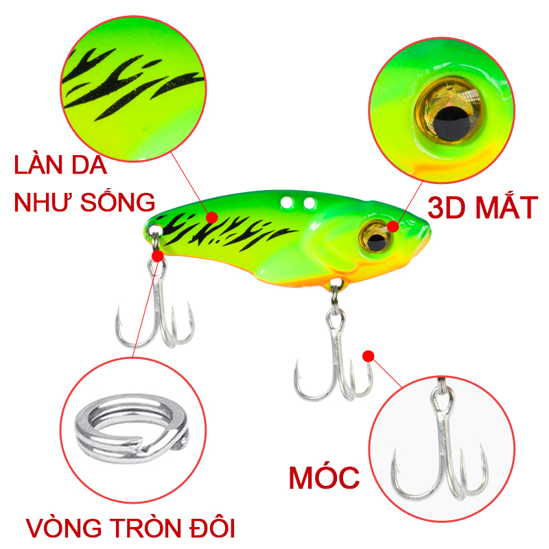 1 Mồi Câu Cá 5g 7g 10g 15g 20g Mắt 3D Bằng Kim Loại Cứng