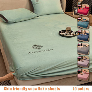  Vỏ Bọc Ga Giường Đơn Mùa Đông Chất Vải Lông Cừu San Hô Dày Dặn Chống Trượt 