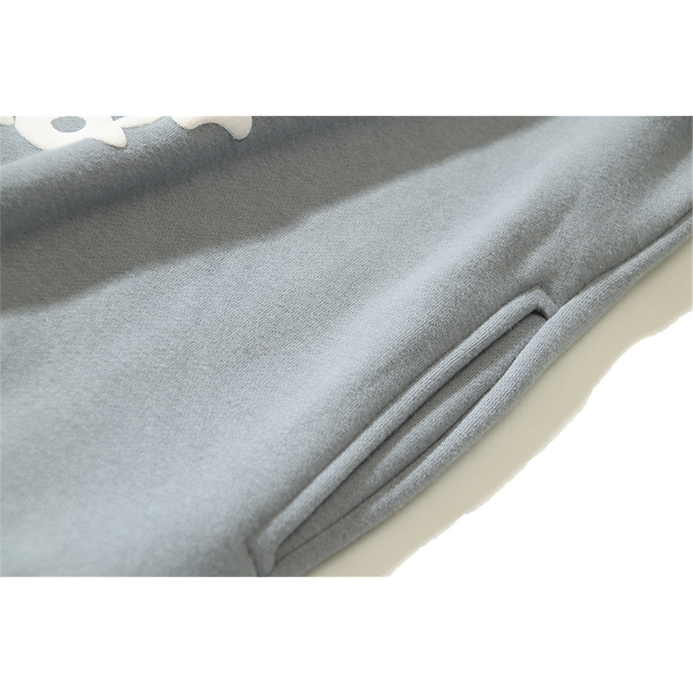 Áo Hoodie Nỉ Chui Đầu In Hình Bọt Biển Màu Xanh Dương Vỡ Nối Vào Mùa Thu Cho Nam Và Nữ