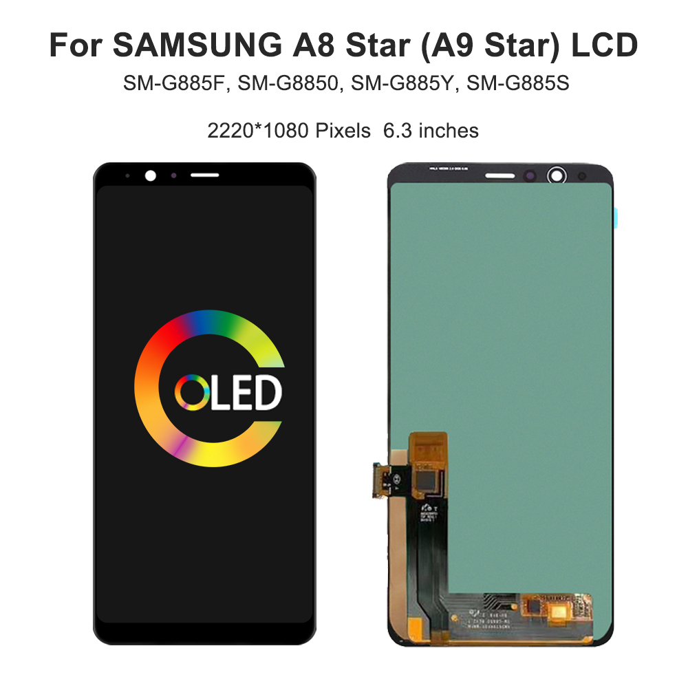 Màn Hình OLED 6.3 '' Lcd Cảm Ứng Thay Thế Chuyên Dụng Cho Samsung Galaxy A8 Star G885 G885F G8850 Samsung Galaxy A9 Star