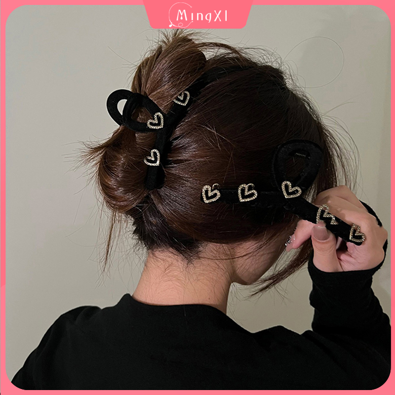 Kẹp Tóc Đính Đá Hình Trái Tim Sang Trọng Cho Nữ