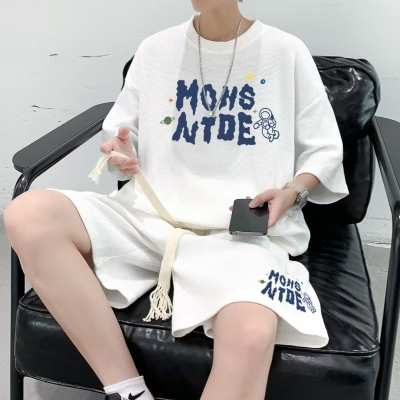 Set Đồ Thể Thao Màu Trơn Dáng Rộng Phong Cách Hàn Quốc Thời Trang Trẻ Trung Cho Nam