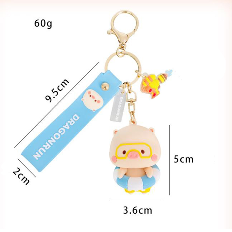 Móc Khóa Hình Chú Heo Hoạt Hình Đáng Yêu