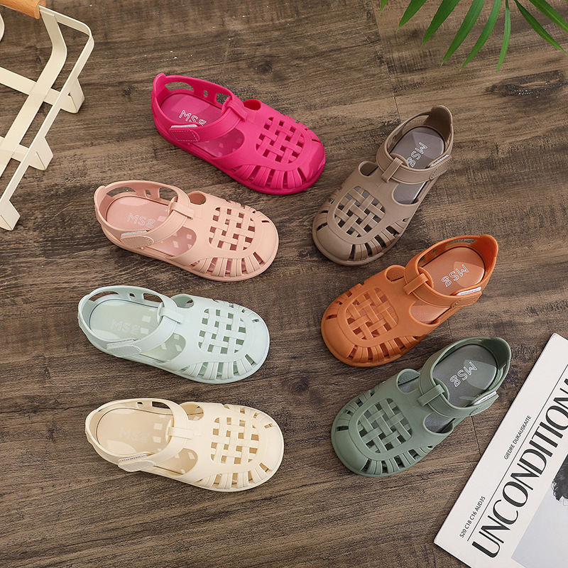 AYUER Xăng đan Nhựa Chống Trượt Màu Kẹo Thời Trang Cho Bé