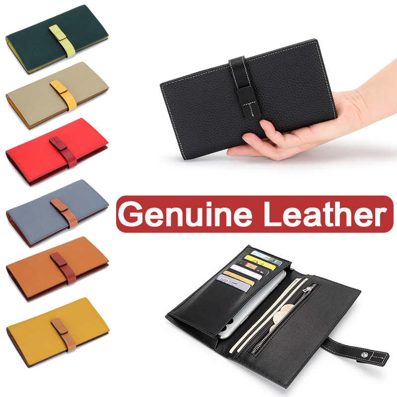 Ví Da Thật Dáng Dài Cỡ Lớn Có Khóa Kéo Thời Trang Cho Nữ