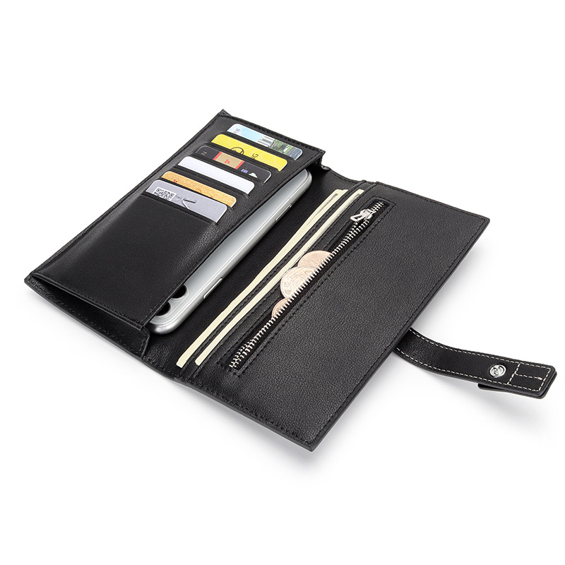 Ví Da Thật Dáng Dài Cỡ Lớn Có Khóa Kéo Thời Trang Cho Nữ