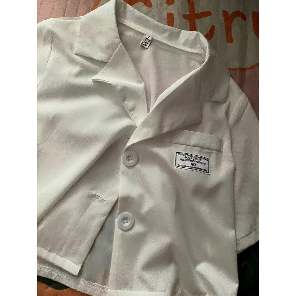 Blazer nữ Aimeehouse Áo Khoác Ngắn Tay Phong Cách Pháp Năng Động hàng Quảng Châu