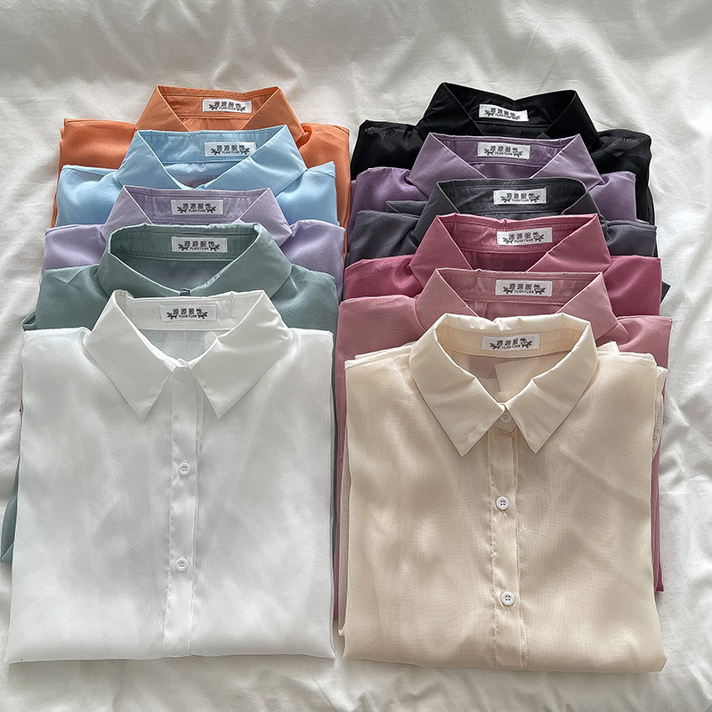 Áo Sơ Mi Nữ Dài Tay Dáng Rộng Phong Cách Hàn Quốc Baju Baju Wanita Lengan Panjang Hàng Mới Có Sẵn
