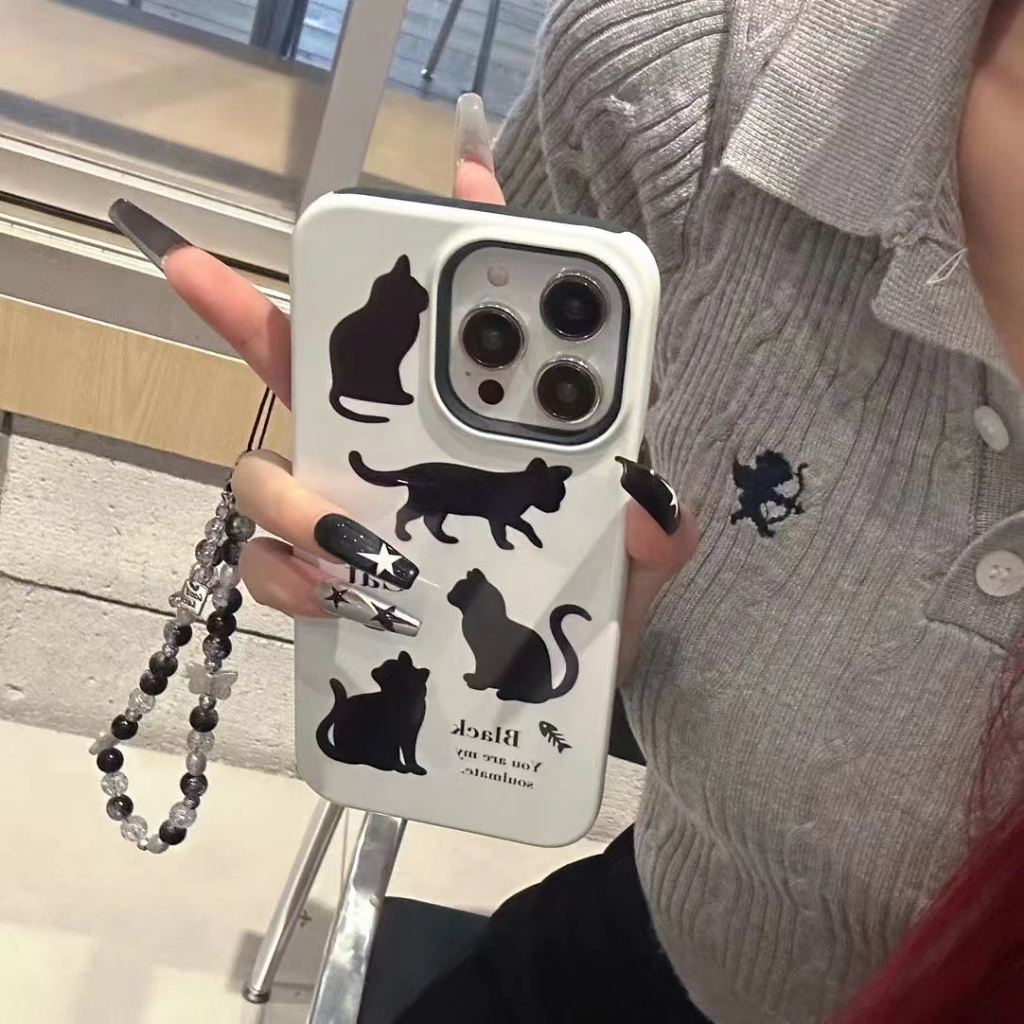 Ốp Điện Thoại tpu Mềm Hình Mèo Đen Cho iPhone 14 14promax 14pro 13promax 12pro 13pro 13pro