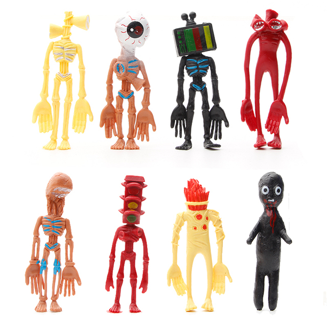 Set 8 Mô Hình Mô Phỏng Nhân Vật Phim Hoạt Hình Sirenhead Horror Bằng PVC