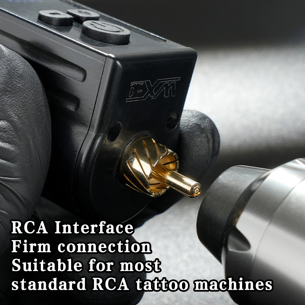 Cung cấp năng lượng hình xăm không dây Giao diện RCA 1450mAh Công tắc kép Máy Bút Pin