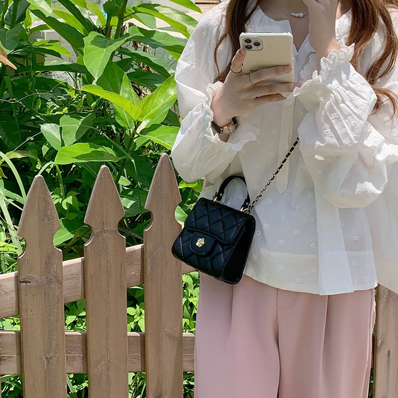 Có hàng sẵn Casual Bags Túi Xách Tay Đeo Vai Dây Xích Họa Tiết Kim Cương PU Ví Nữ Cho Tiệc Du Lịch