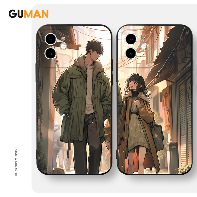 Ốp lưng GUMAN Mềm nam nữ cặp đôi dễ thương đẹp Cho iPhone 15 14 13 12 11 Pro Max SE 2020 X XR XS 8 7 ip 6S 6 Plus kute XYB1999