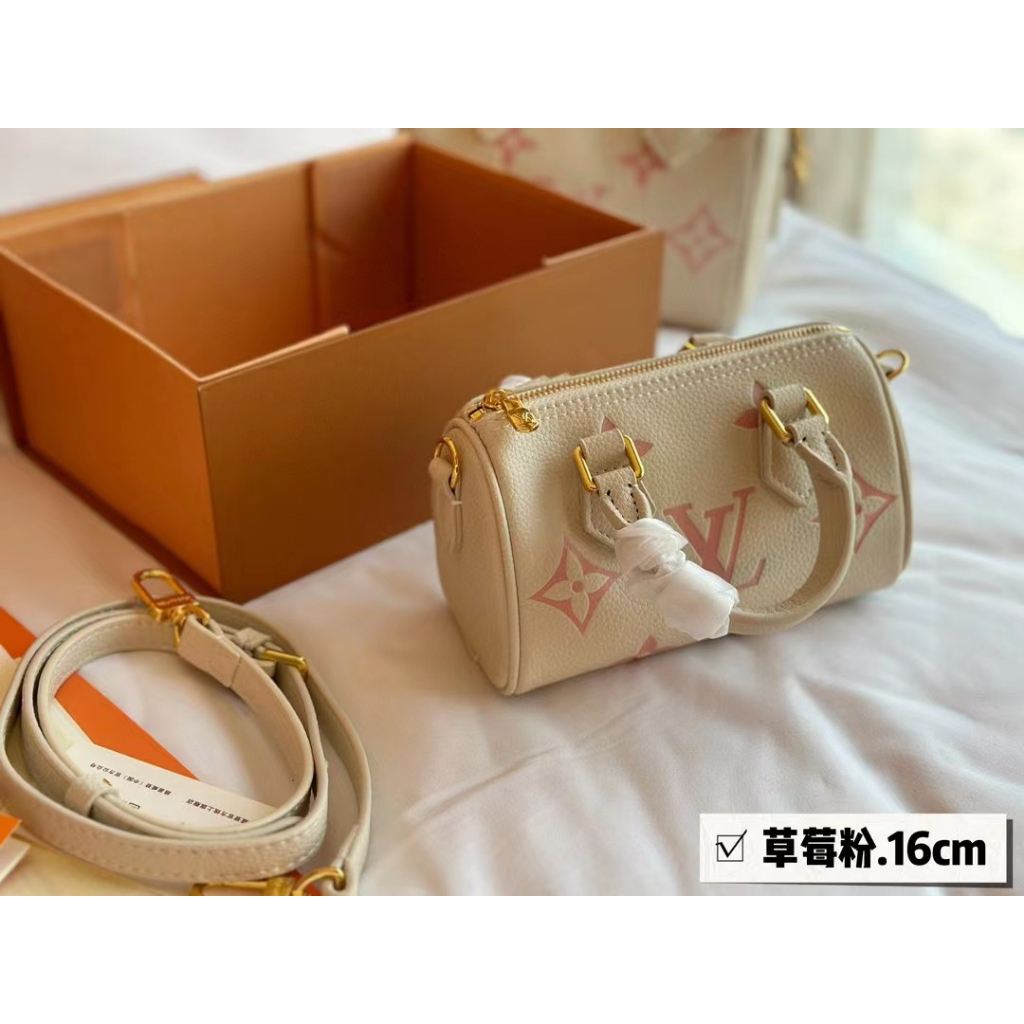 Túi Xách Boston Đeo Vai Mini Bằng Da Bò Thật Có Hộp Đựng Cho Nữ SPEEDY16 LL777777-0707