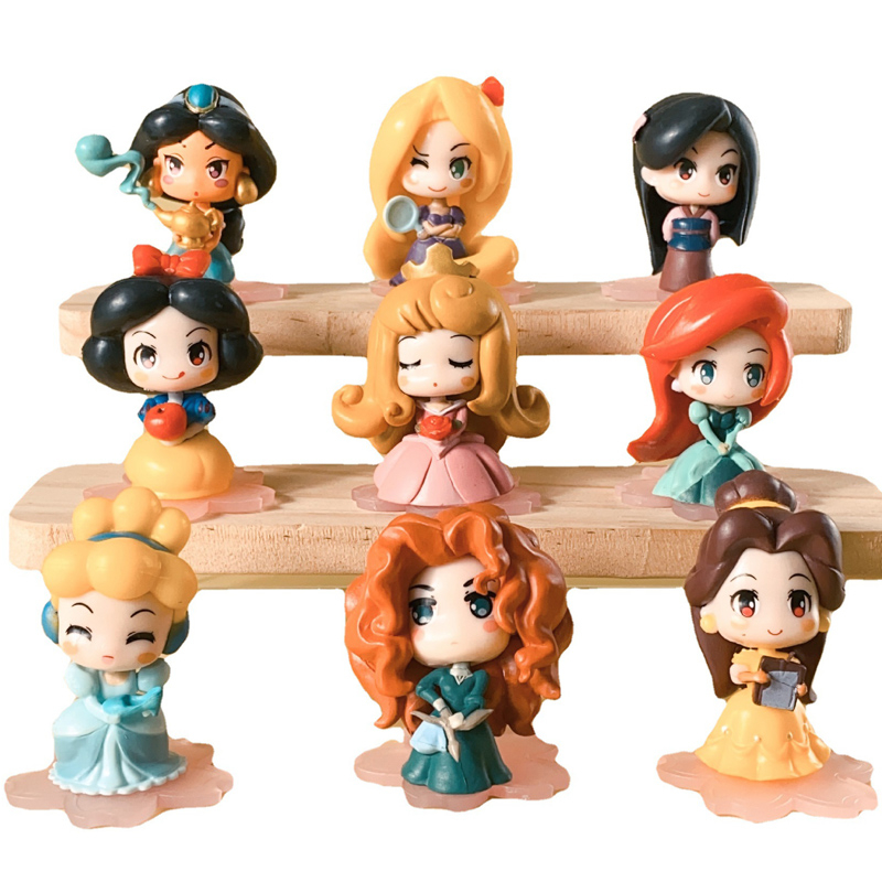 Set 9 Mô Hình Công Chúa Disney 6cm Trang Trí Bánh Kem