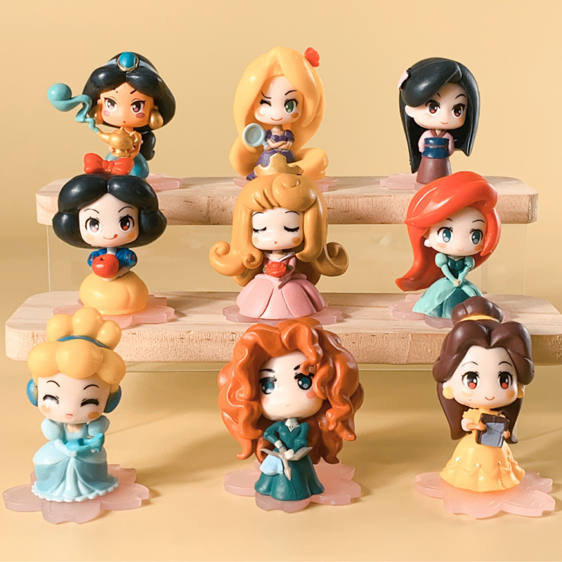 Set 9 Mô Hình Công Chúa Disney 6cm Trang Trí Bánh Kem