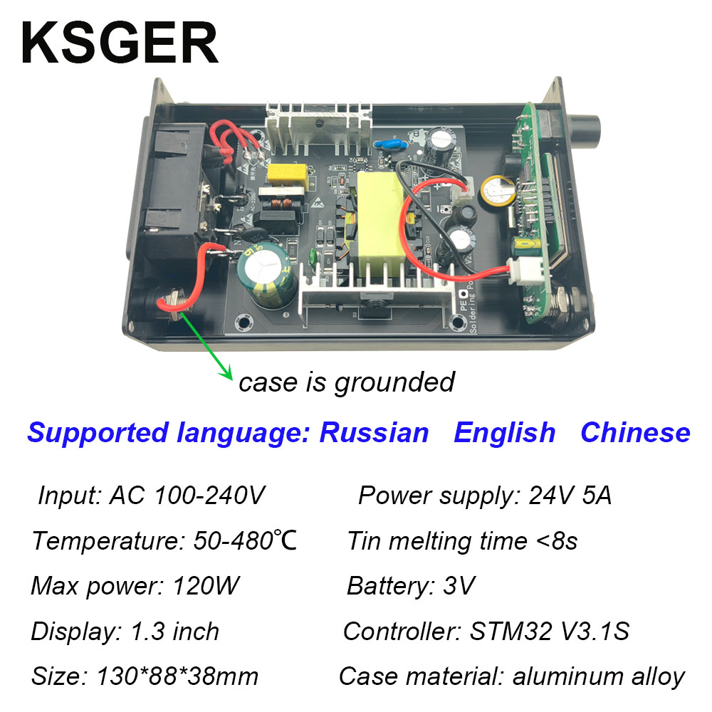 Trạm Hàn KSGER T12 STM32 V3.1S OLED DIY Bằng Hợp Kim Nhôm 75W Làm Nóng Nhanh