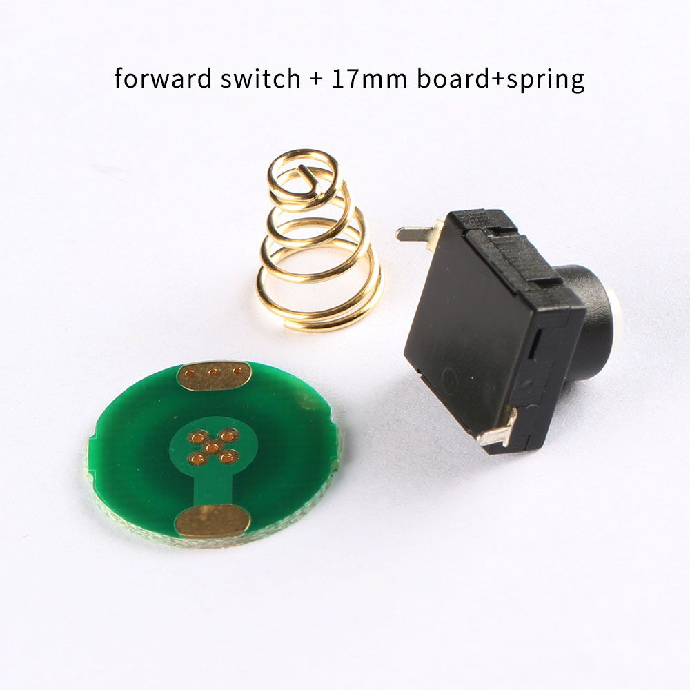 Công Tắc Đèn Pin + Bảng Mạch 17mm + Bảng Mạch PCB 20mm Mạ Vàng + Lò Xo