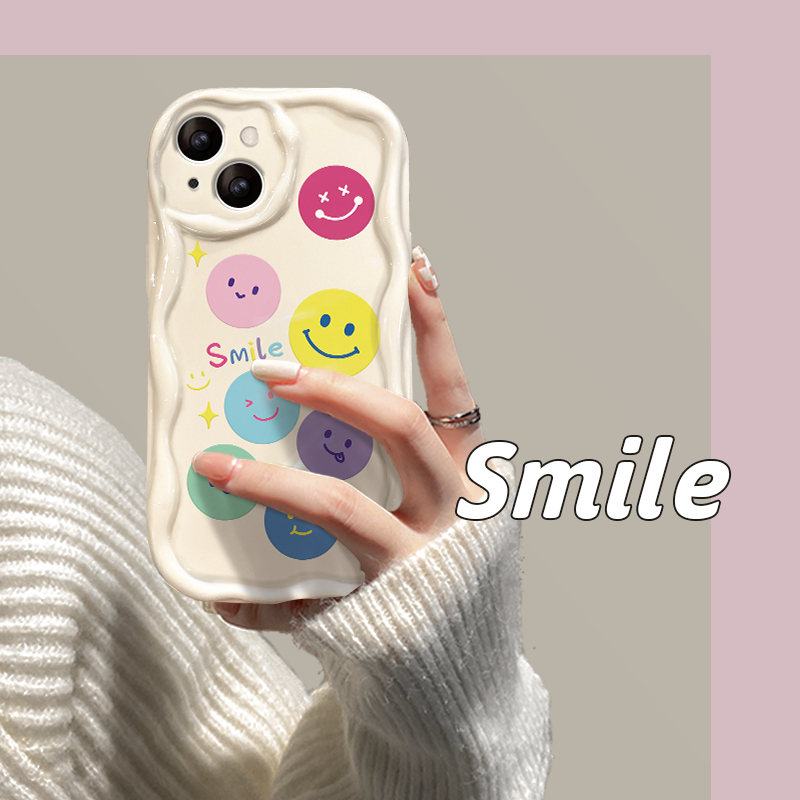 Ốp Điện Thoại In Hình Mặt Cười Nhiều Màu Sắc Cho iPhone X XR XsMax 6s 6P 7 8Plus SE 11 12mini 13Pro 14ProMax
