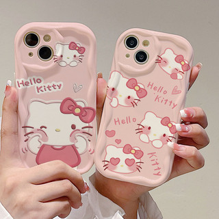 Ốp Điện Thoại Hình Hello Kitty Màu Hồng Cho iPhone 11 12 13 14 Promax 6s 7 8Plus X XR Xs Max SE 12mini 14PLUS