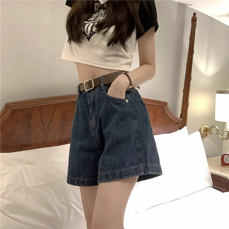 Xiaozhainv Quần Short jeans Lưng Cao Thời Trang Hàn Quốc Cho Nữ