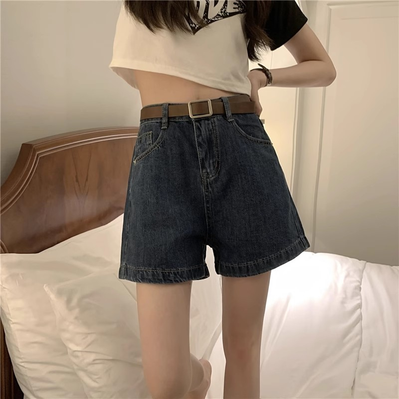Xiaozhainv Quần Short jeans Lưng Cao Thời Trang Hàn Quốc Cho Nữ