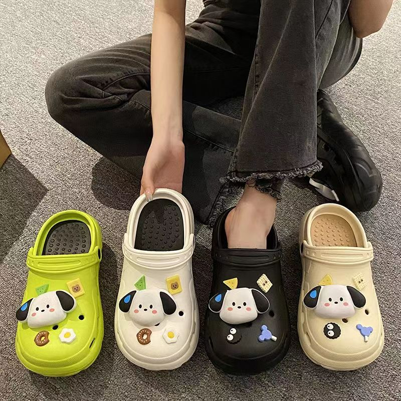 FEIJIANU  Dép crocs đế cao thoải mái xinh xắn thời trang đi biển 060301