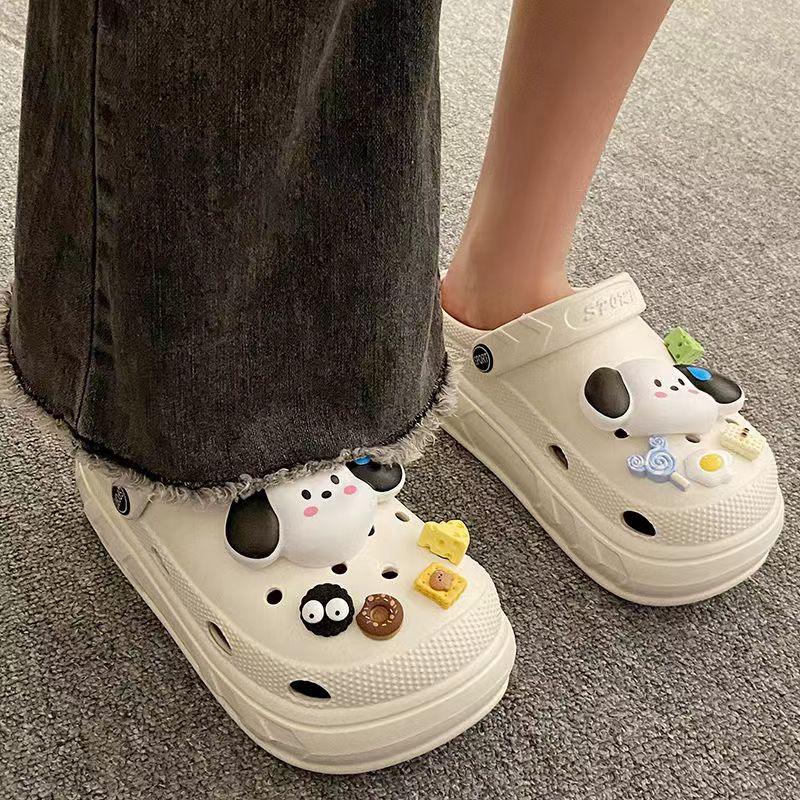 FEIJIANU  Dép crocs đế cao thoải mái xinh xắn thời trang đi biển 060301