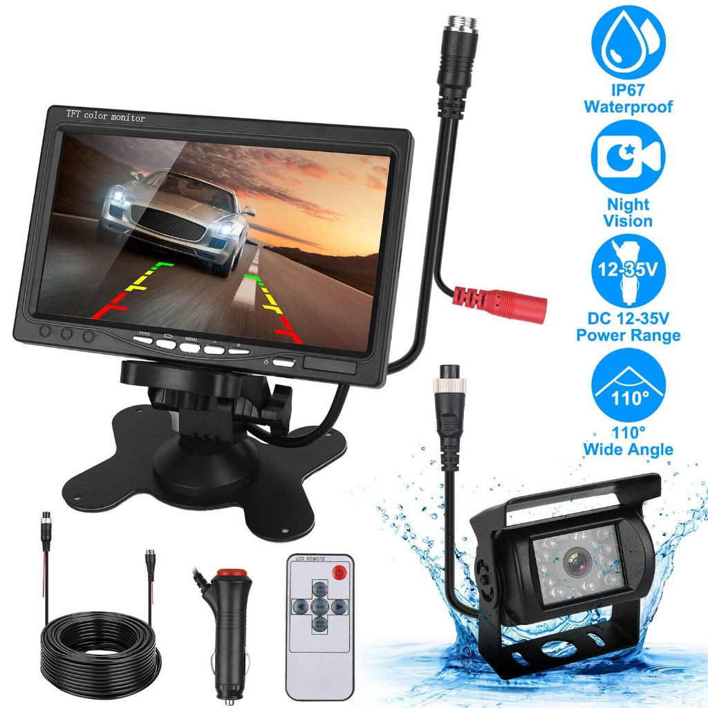 Camera Chiếu Hậu Màn Hình 7 Inch HD 9-36V HD 1024 * 600 Cho Xe Hơi