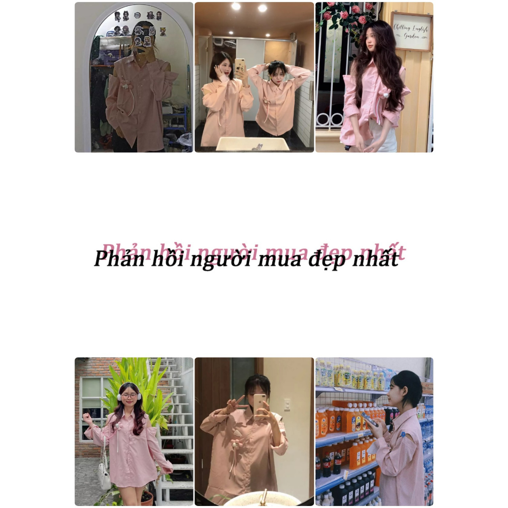 QOEDDV Áo Sơ Mi Tay Dài Cổ Đứng Hở Vai Màu Hồng Phong Cách Vintage Dành Cho Nữ