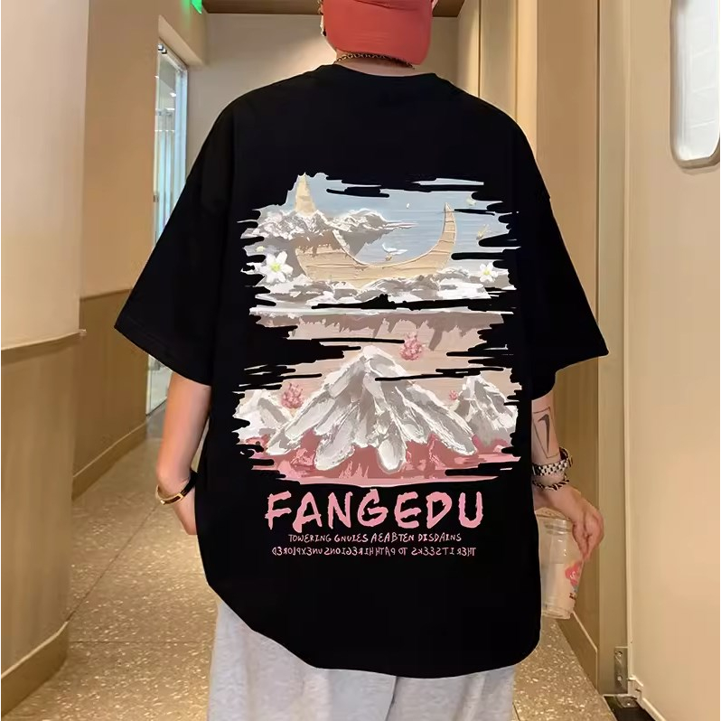 Áo thun YOUTANG tay ngắn cổ tròn thời trang xu hướng Nhật Bản cho nam