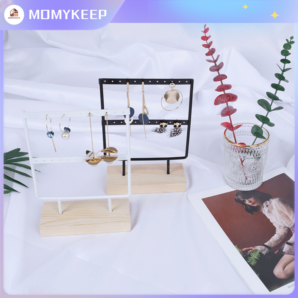 Giá Trang Sức Vòng Cổ Móc Treo Bông Tai Giá Để Đồ 24 Lỗ Kim Loại Giá Để Đồ 【MOMYKEEP】