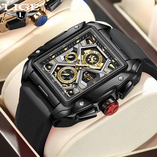 LIGE Đồng Hồ Nam Thương Hiệu Mặt Lớn Thể Thao Chống Thấm Nước Dạ Quang Đồng Hồ Chronograph Đồng Hồ Thạch Anh Ngày Tự Động Đồng Hồ Đeo Tay